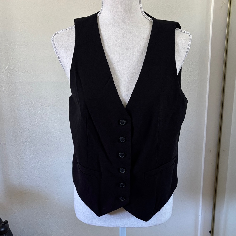 a new day Black Buttoned Vest Top